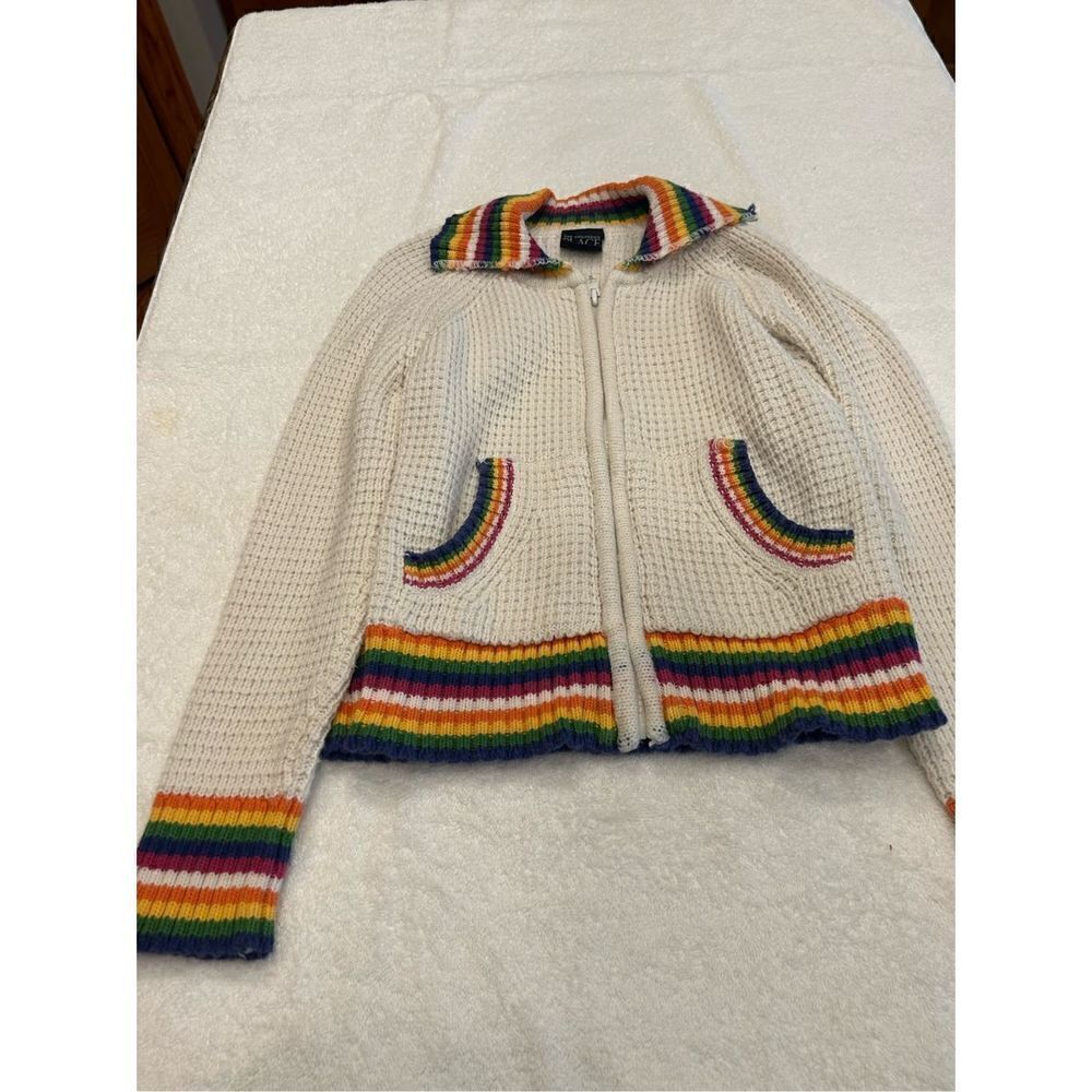 Children’s Place rainbow long sleeve zipper sweater Medium 7/8